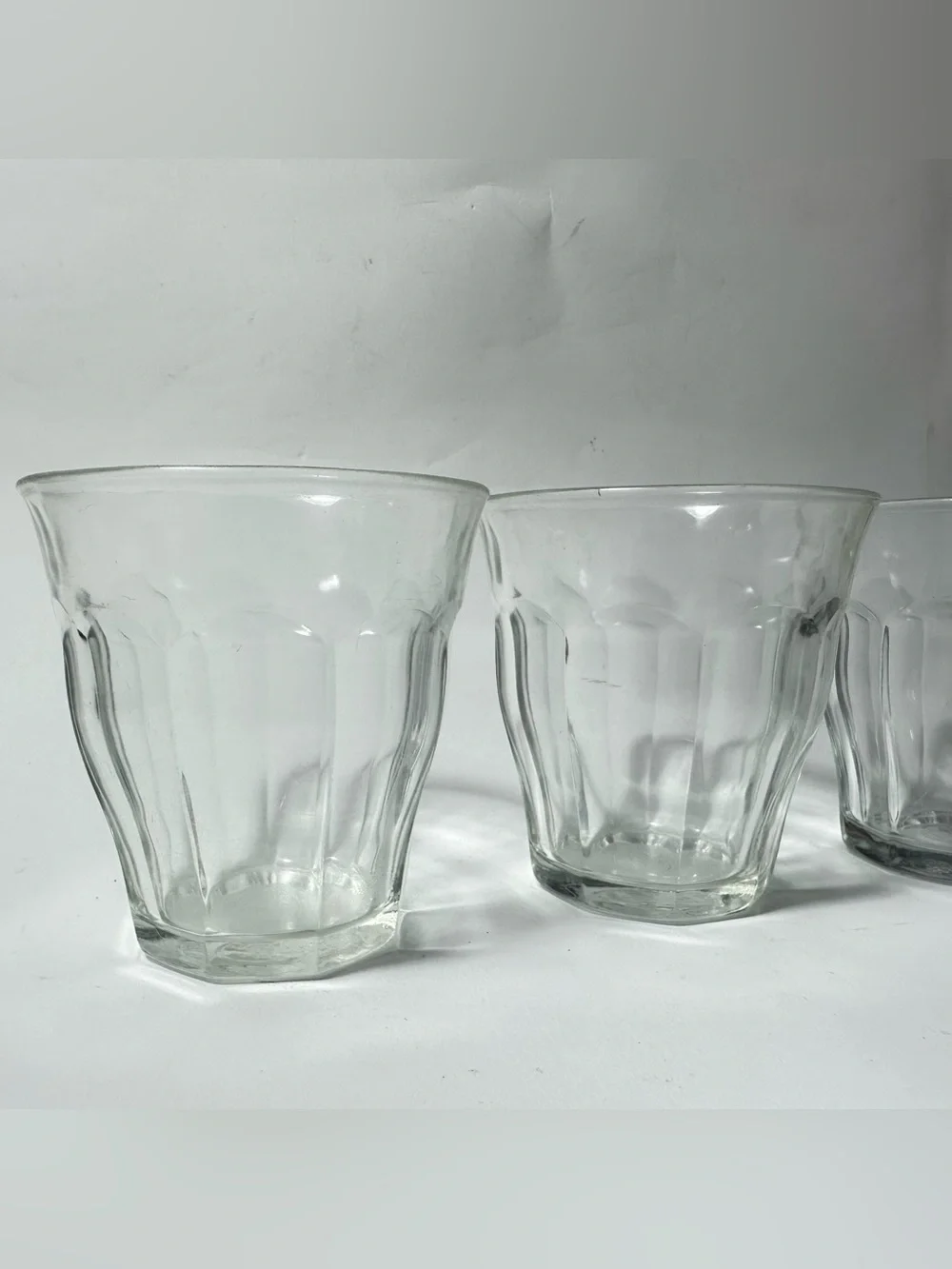 3 Vintage Duralex Picardie Glasses Clear 3.5” 8.89cm 25cl Made In France 70s 80s